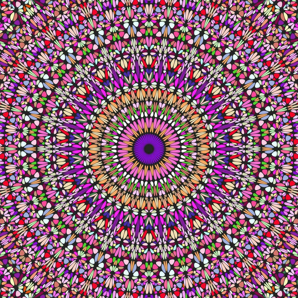 orientale geometrico colorato radiale ornamento sfondo - astratto psichedelico circolare vettore grafico