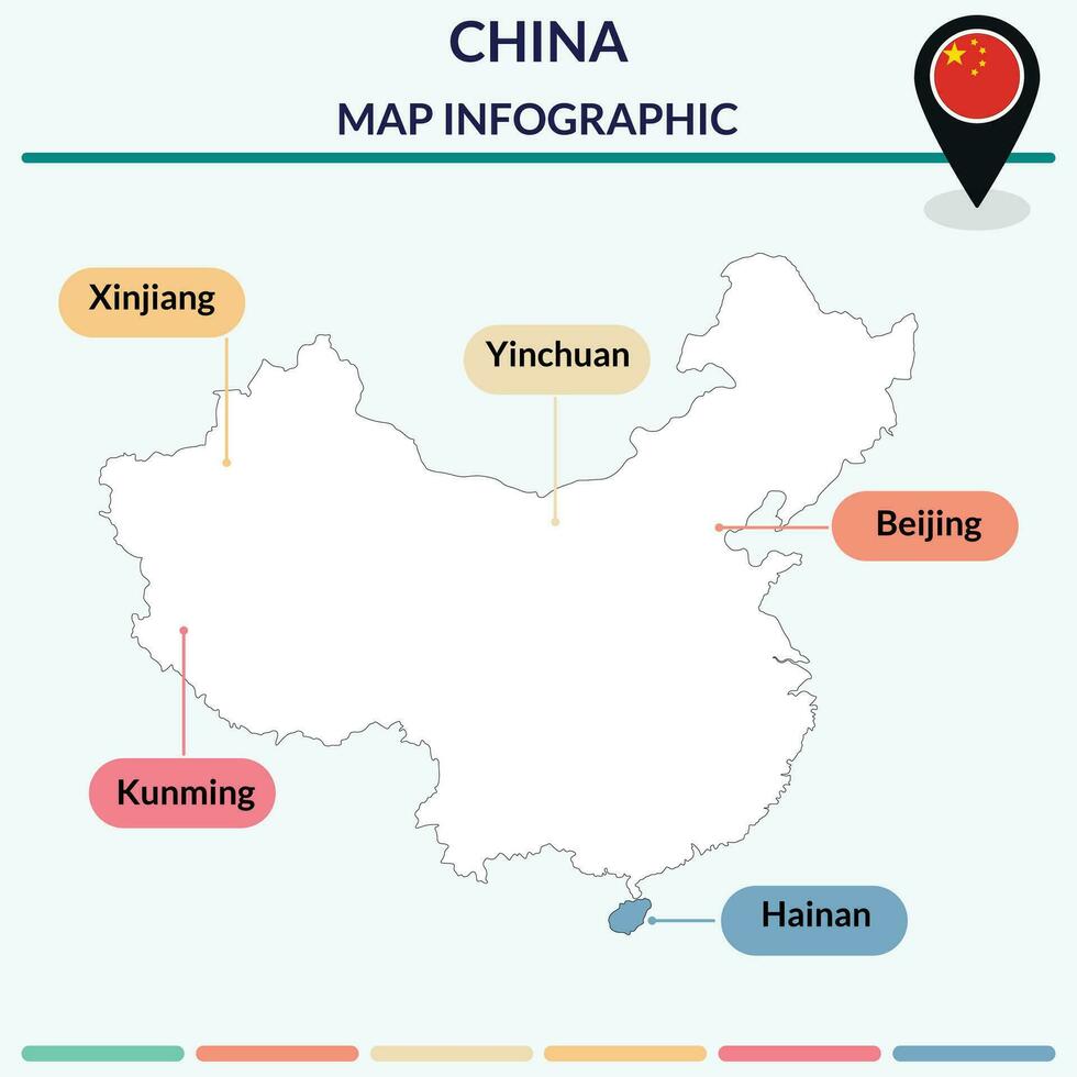 Infografica di Cina carta geografica. carta geografica Infografica vettore