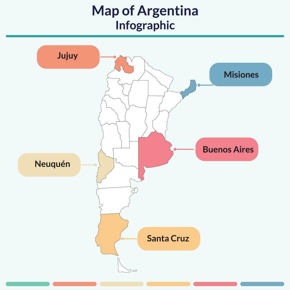 Infografica di argentina carta geografica vettore