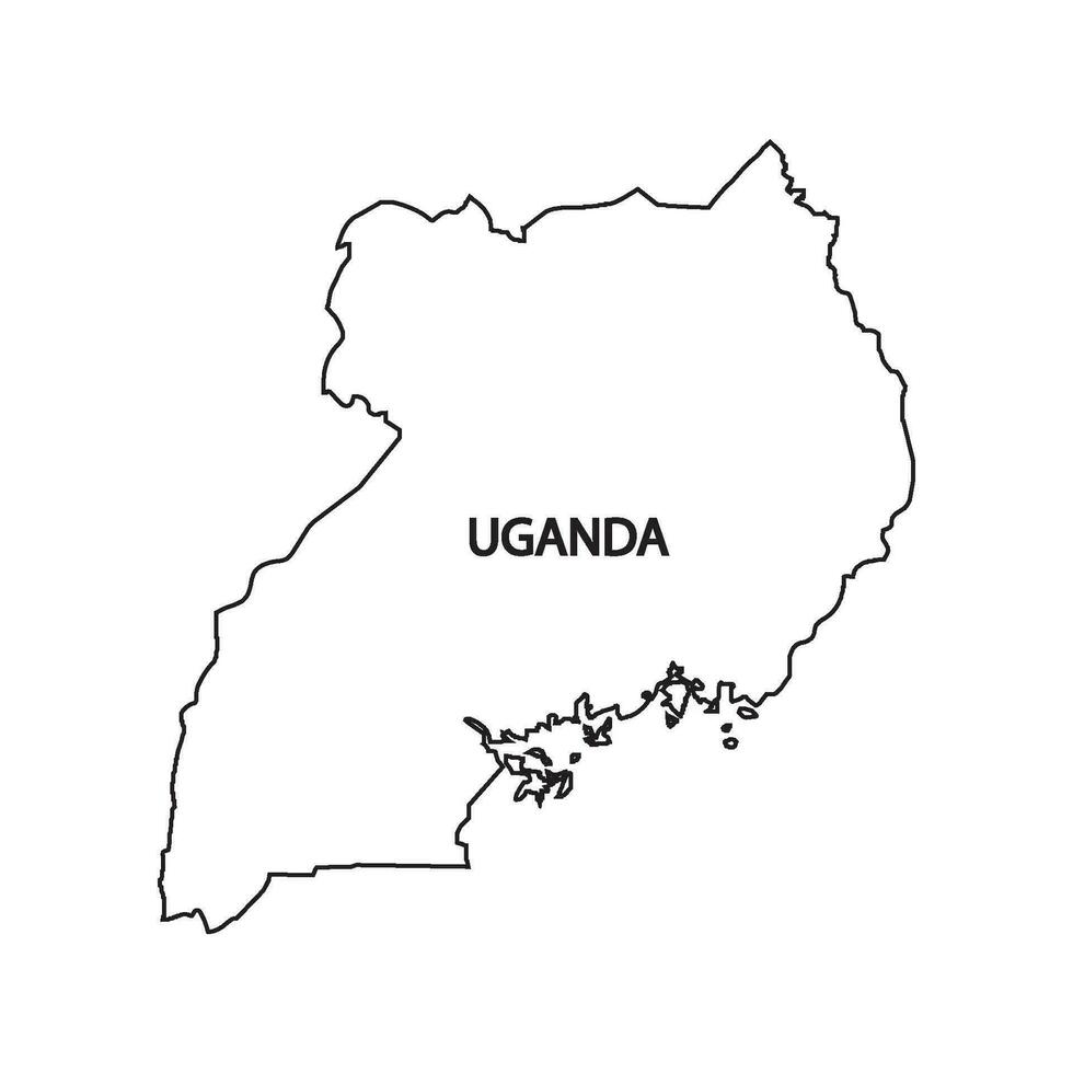 Uganda carta geografica icona vettore