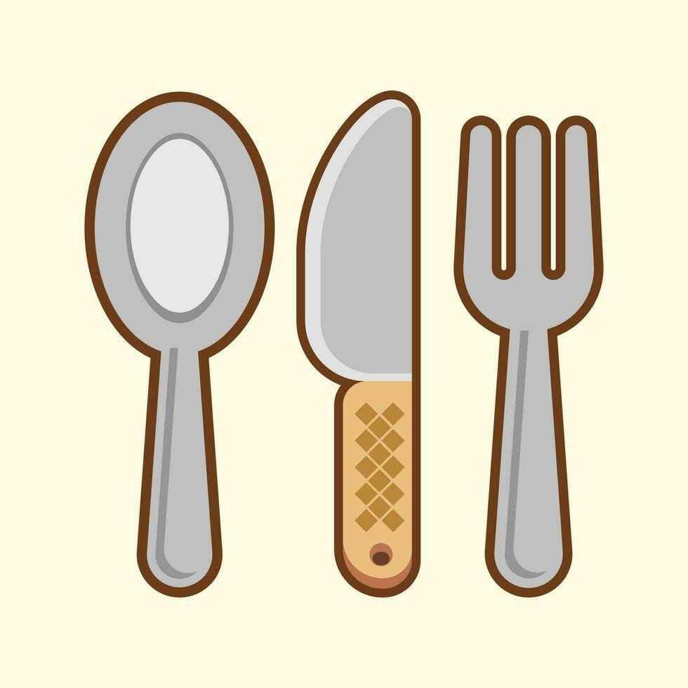 cucchiaio, coltello, e forchetta vettore illustrazione