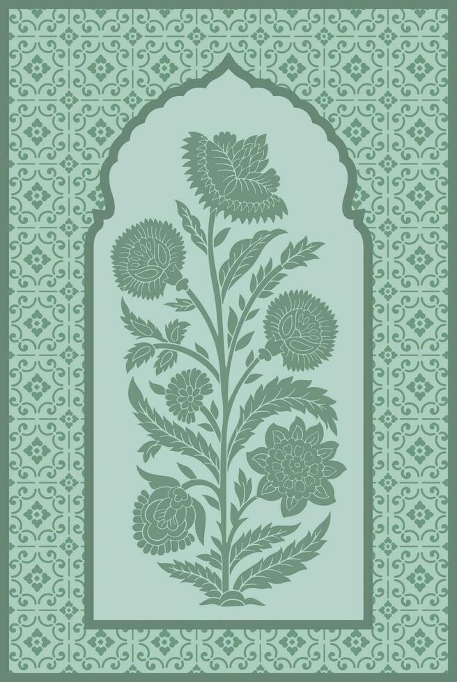 bellissimo mano disegnato fiore design confine disegno. botanico floreale etnico motivo pianta illustrazione. vettore