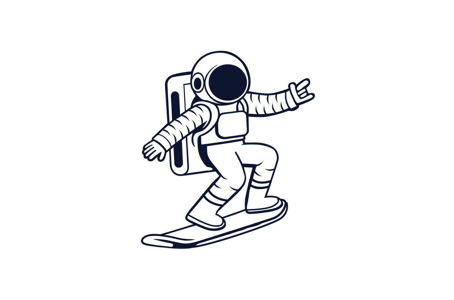 astronauta personaggio icona illustrazione. scienza tecnologia icona concetto isolato premio vettore. piatto cartone animato stile vettore
