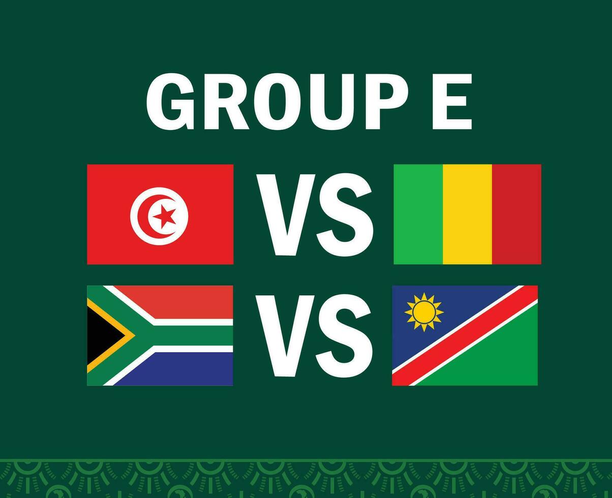 Sud Africa namibia tunisia e mali africano bandiere nazioni 2023 gruppo e squadre paesi africano calcio simbolo logo design vettore illustrazione