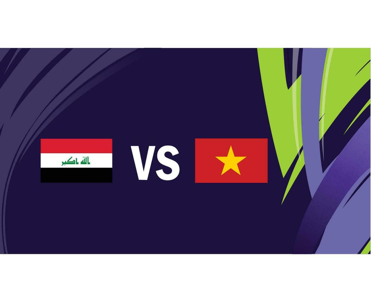 Iraq e Vietnam asiatico bandiere nazioni 2023 gruppo d squadre paesi asiatico calcio simbolo logo design vettore illustrazione