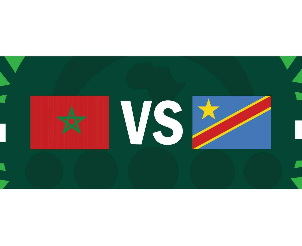 Marocco e dr congo africano bandiere nazioni 2023 gruppo f squadre paesi africano calcio simbolo logo design vettore illustrazione