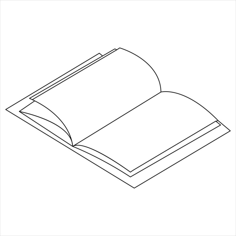 continuo singolo linea Aperto libro arte disegno vettore stile illustrazione