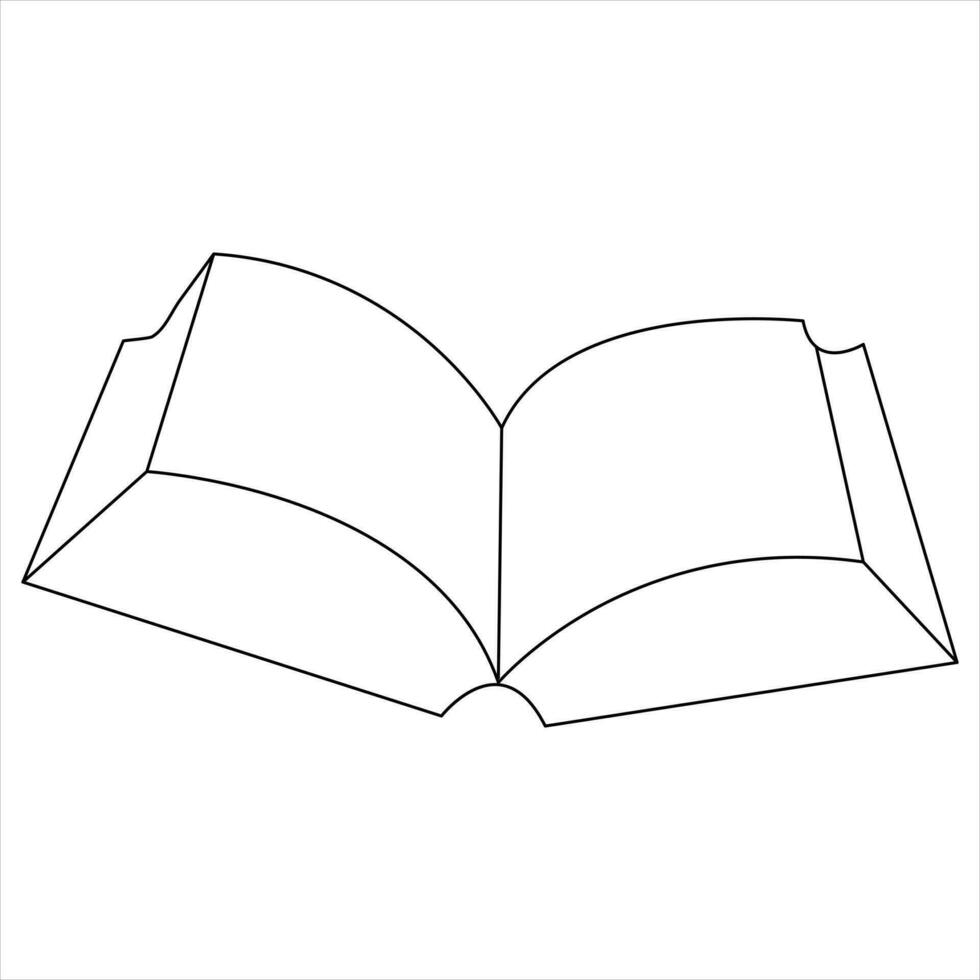 continuo singolo linea Aperto libro arte disegno vettore stile illustrazione