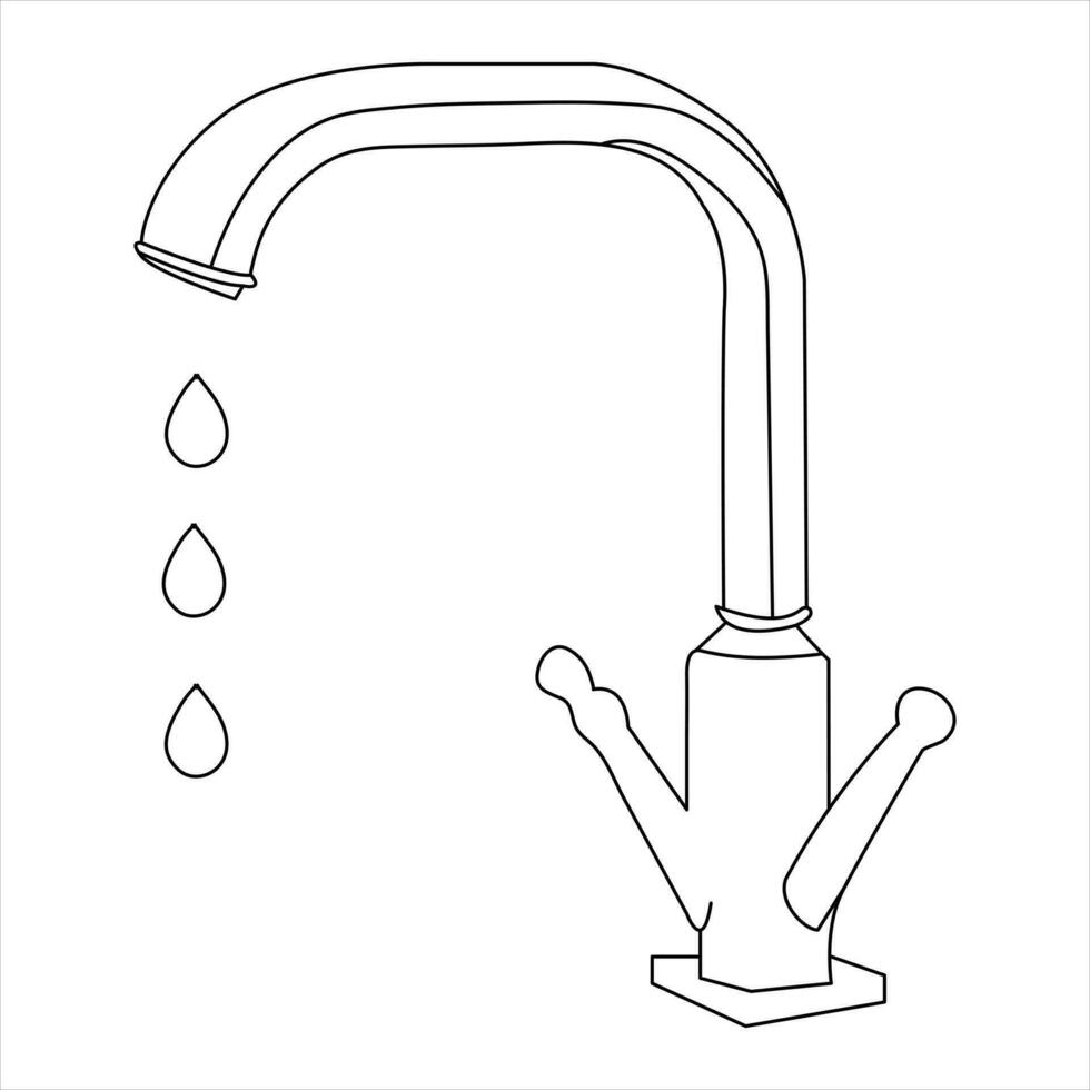 singolo linea continuo disegno terra acqua far cadere e concetto mondo acqua giorno schema vettore illustrazione