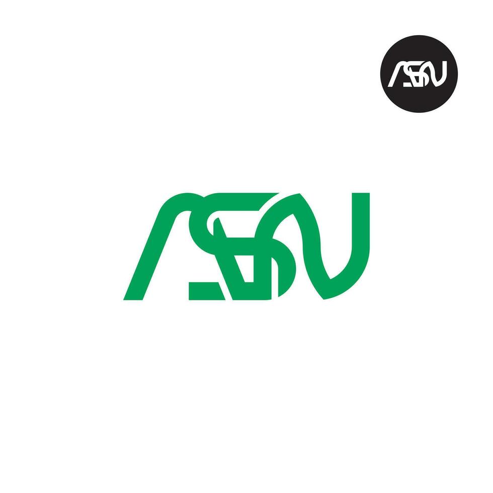 lettera asn monogramma logo design vettore