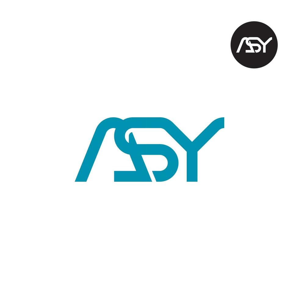 lettera asy monogramma logo design vettore