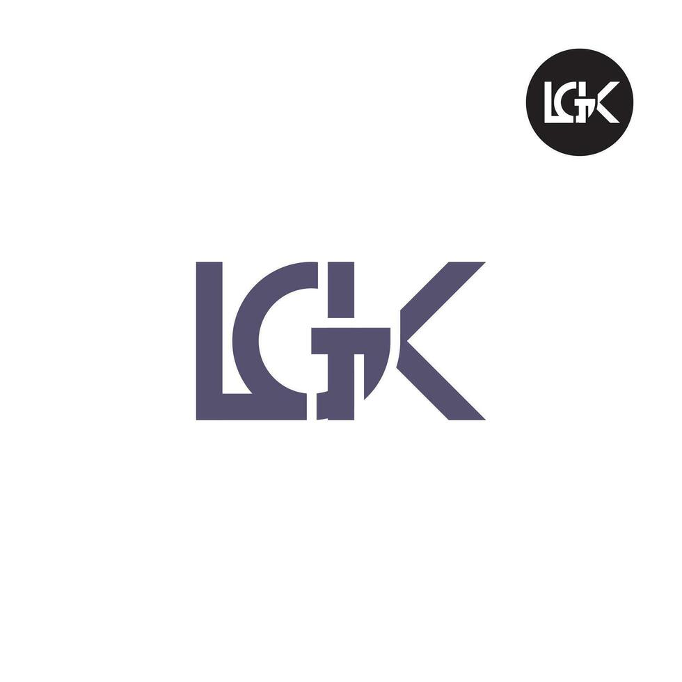 lettera lgk monogramma logo design vettore