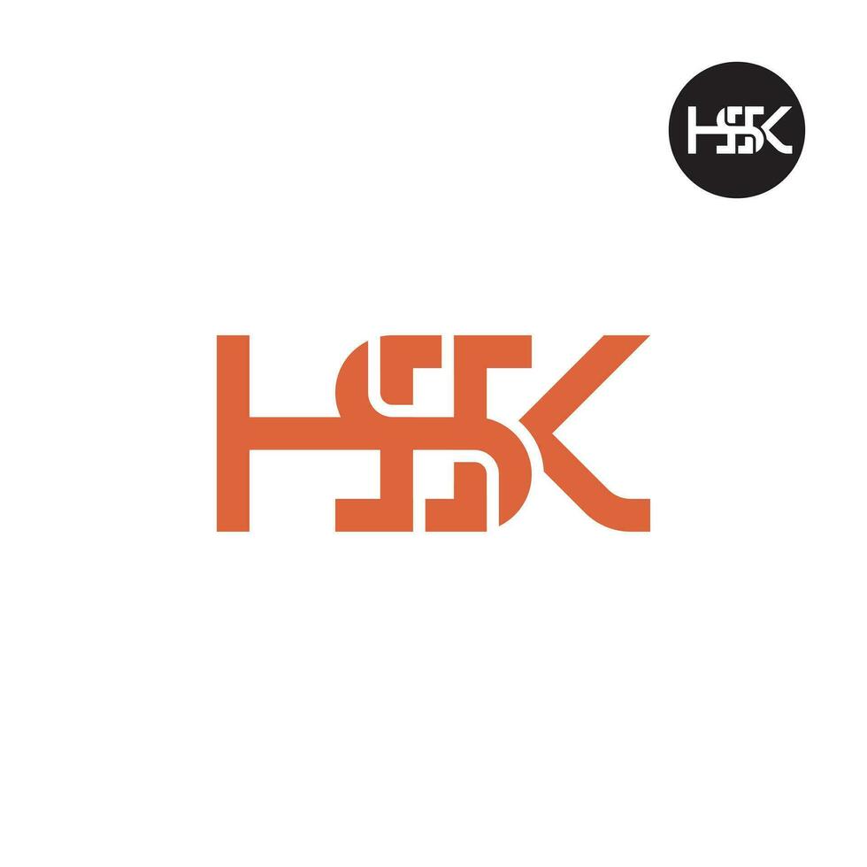 lettera hsk monogramma logo design vettore