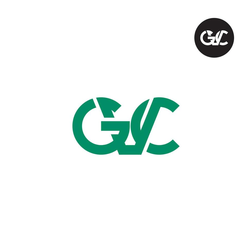 lettera gvc monogramma logo design vettore