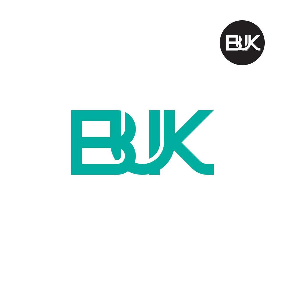 lettera Buk monogramma logo design vettore