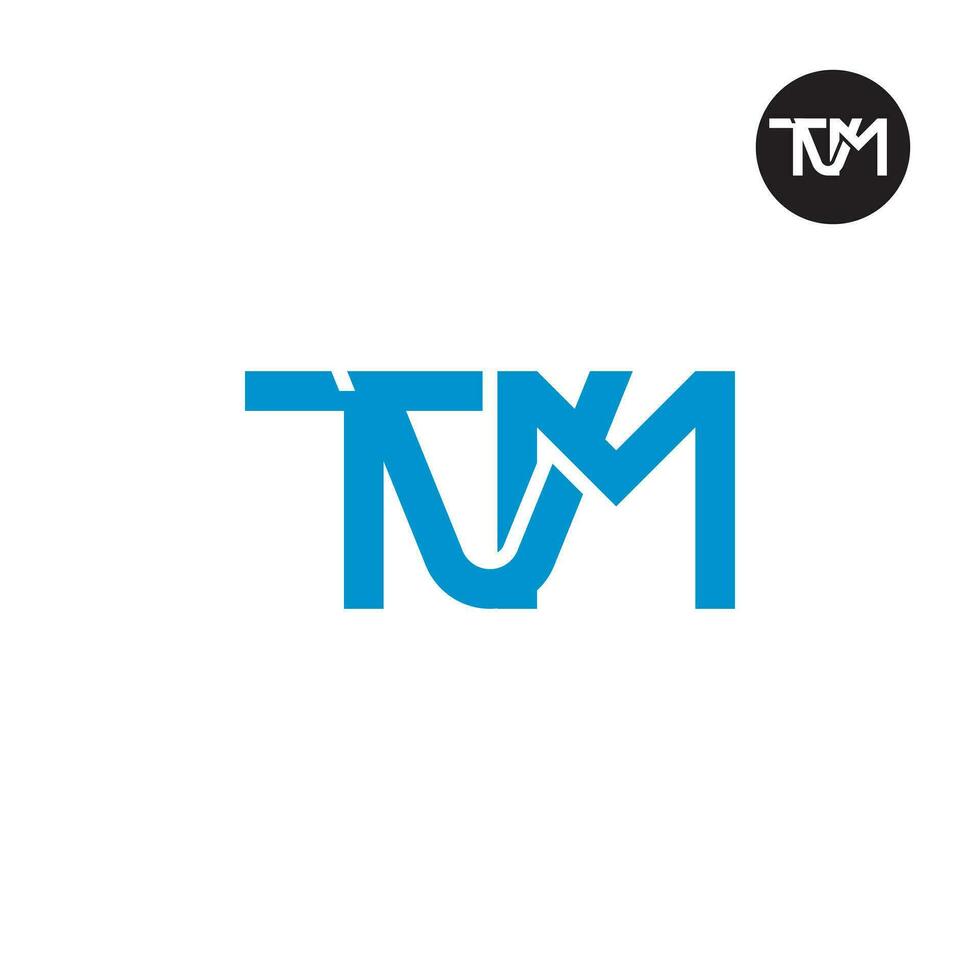 lettera tvm monogramma logo design vettore