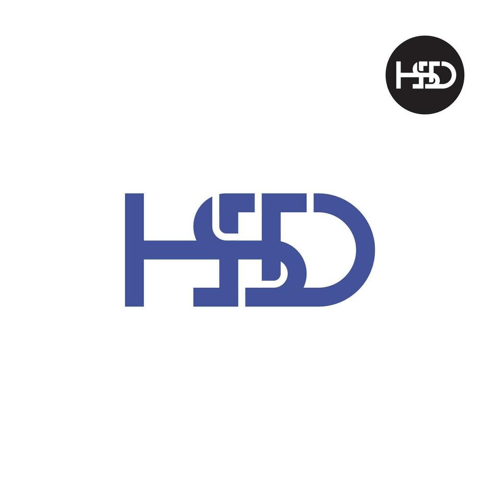 lettera hsd monogramma logo design vettore