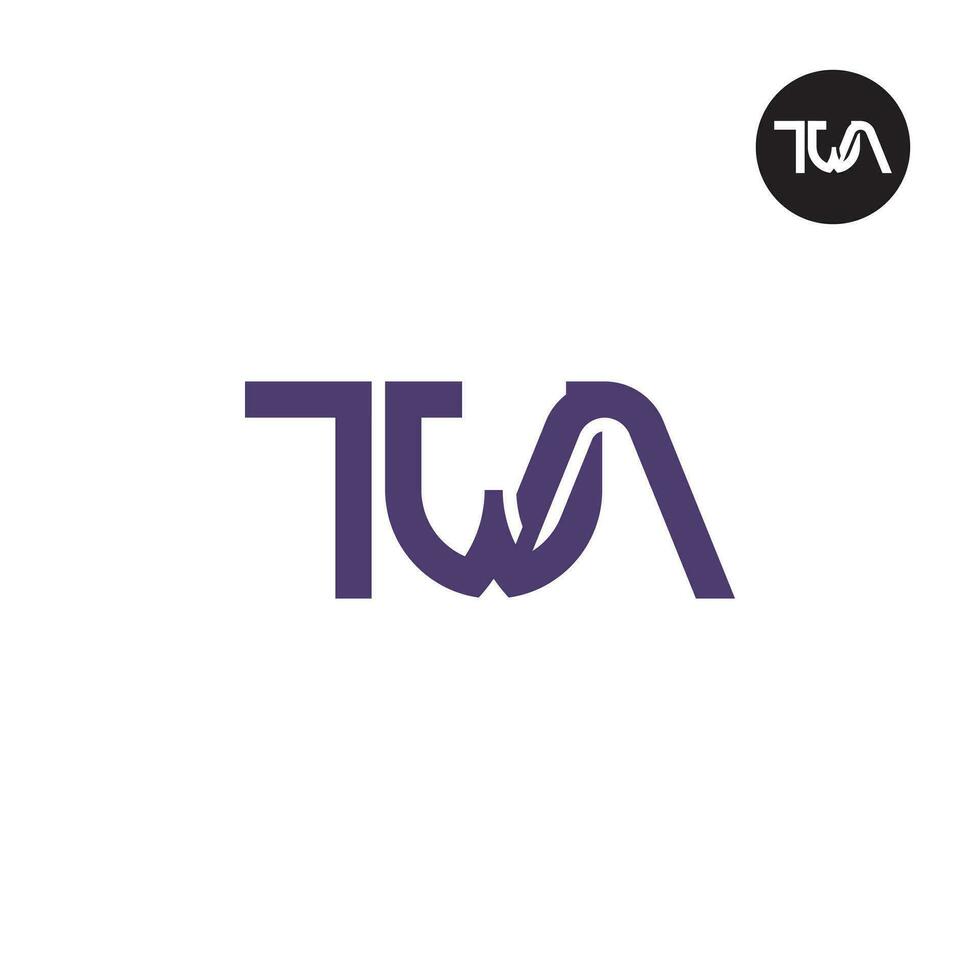 lettera twa monogramma logo design vettore