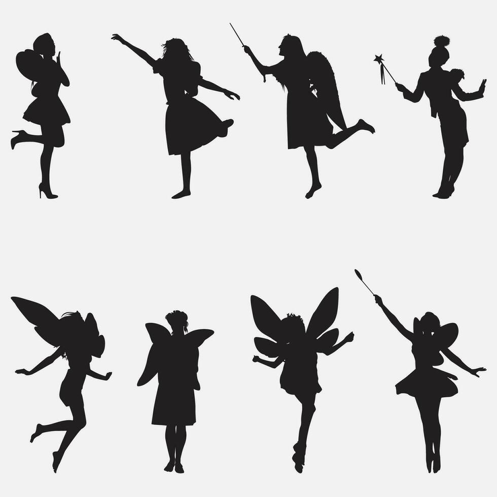 Fata ragazza silhouette vettore