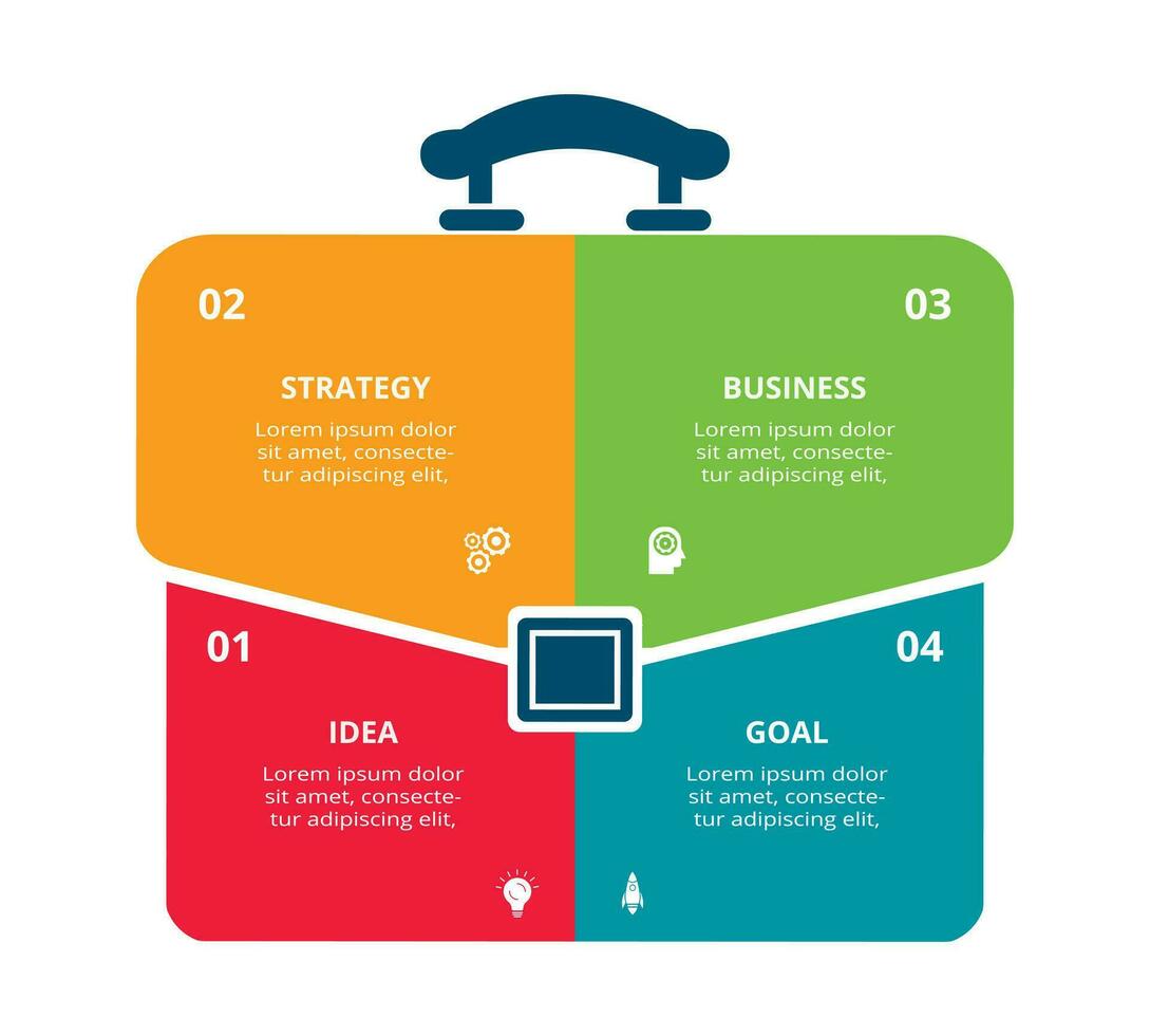 creativo concetto per Infografica con 4 passi, opzioni, parti o processi. attività commerciale dati visualizzazione. vettore