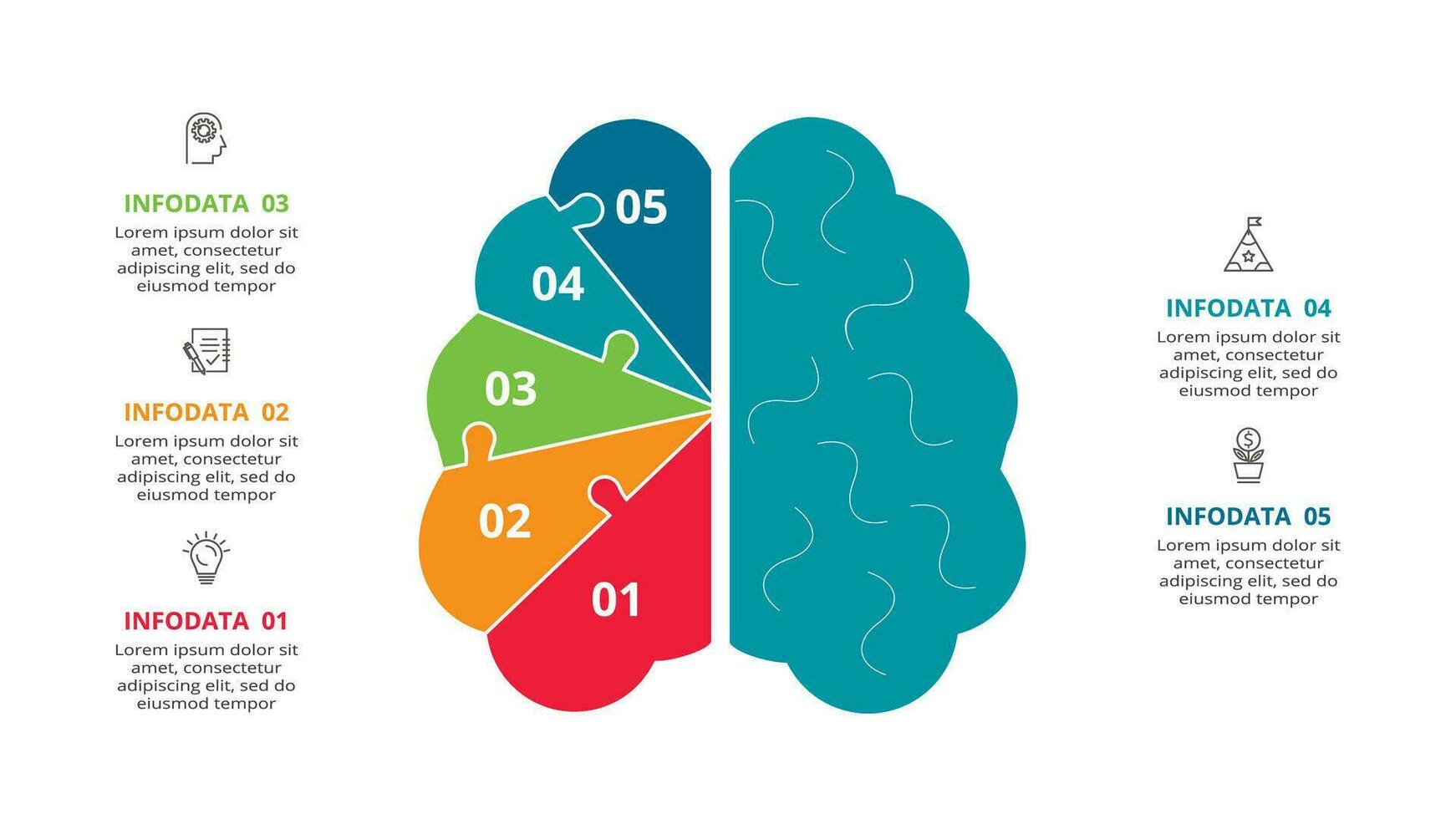 creativo concetto per Infografica con 5 passi, opzioni, parti o processi. attività commerciale dati visualizzazione. vettore