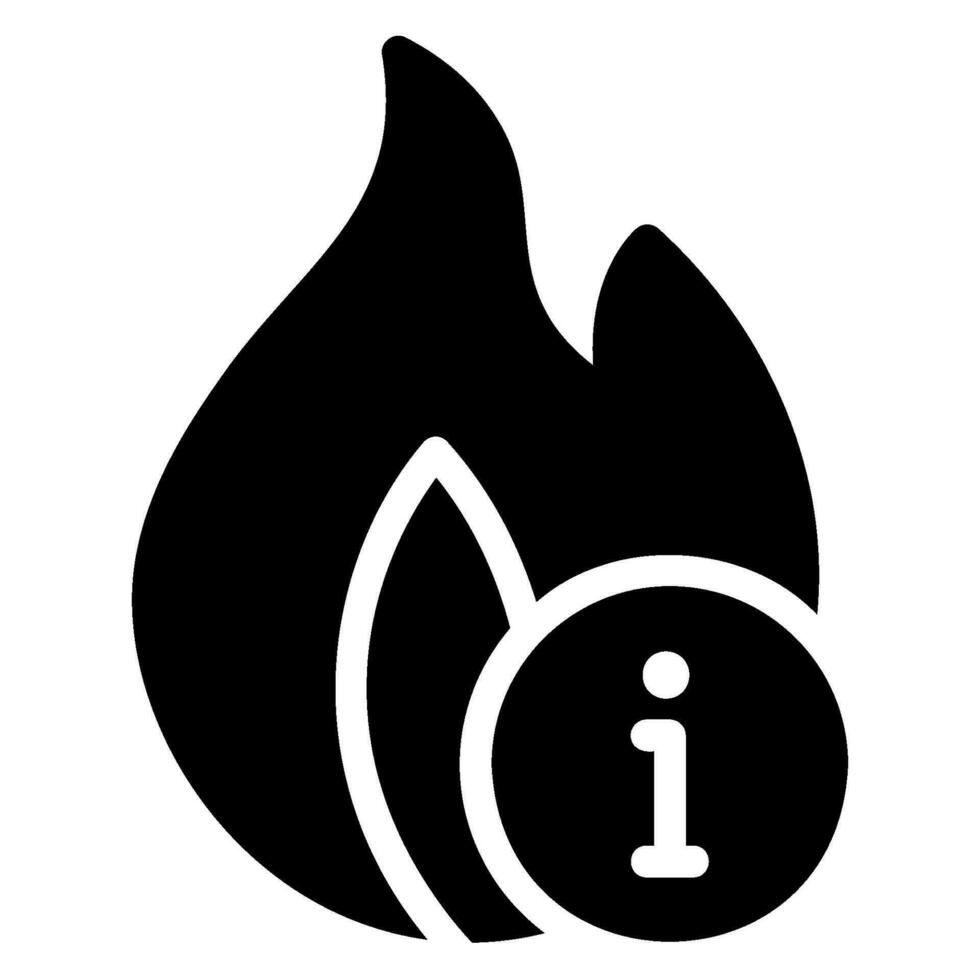 icona del glifo della fiamma vettore
