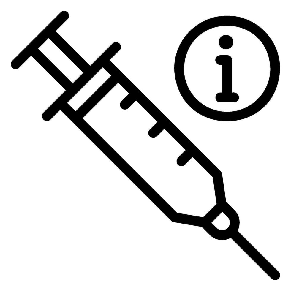 icona della linea della siringa vettore