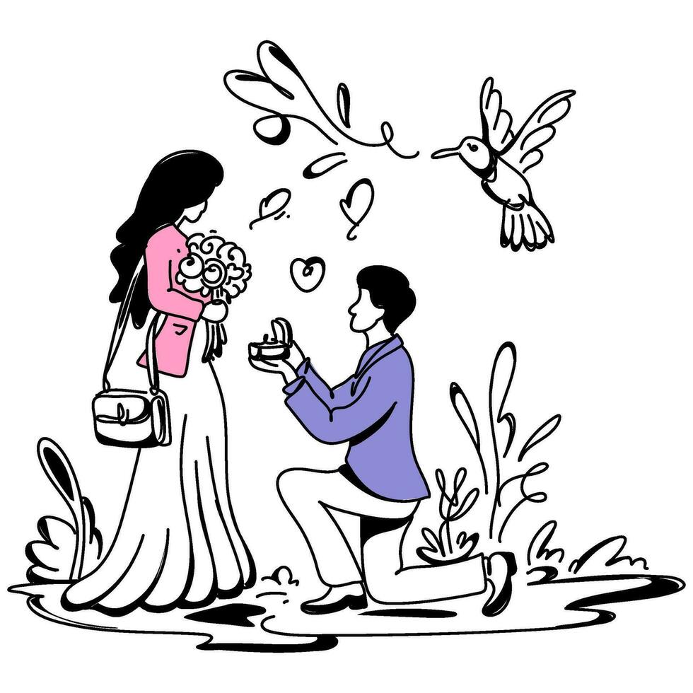 romantico ragnatela ispirato piatto illustrazione incantevole San Valentino Data scena raffigurante amore, connessione, e indimenticabile ricordi vettore