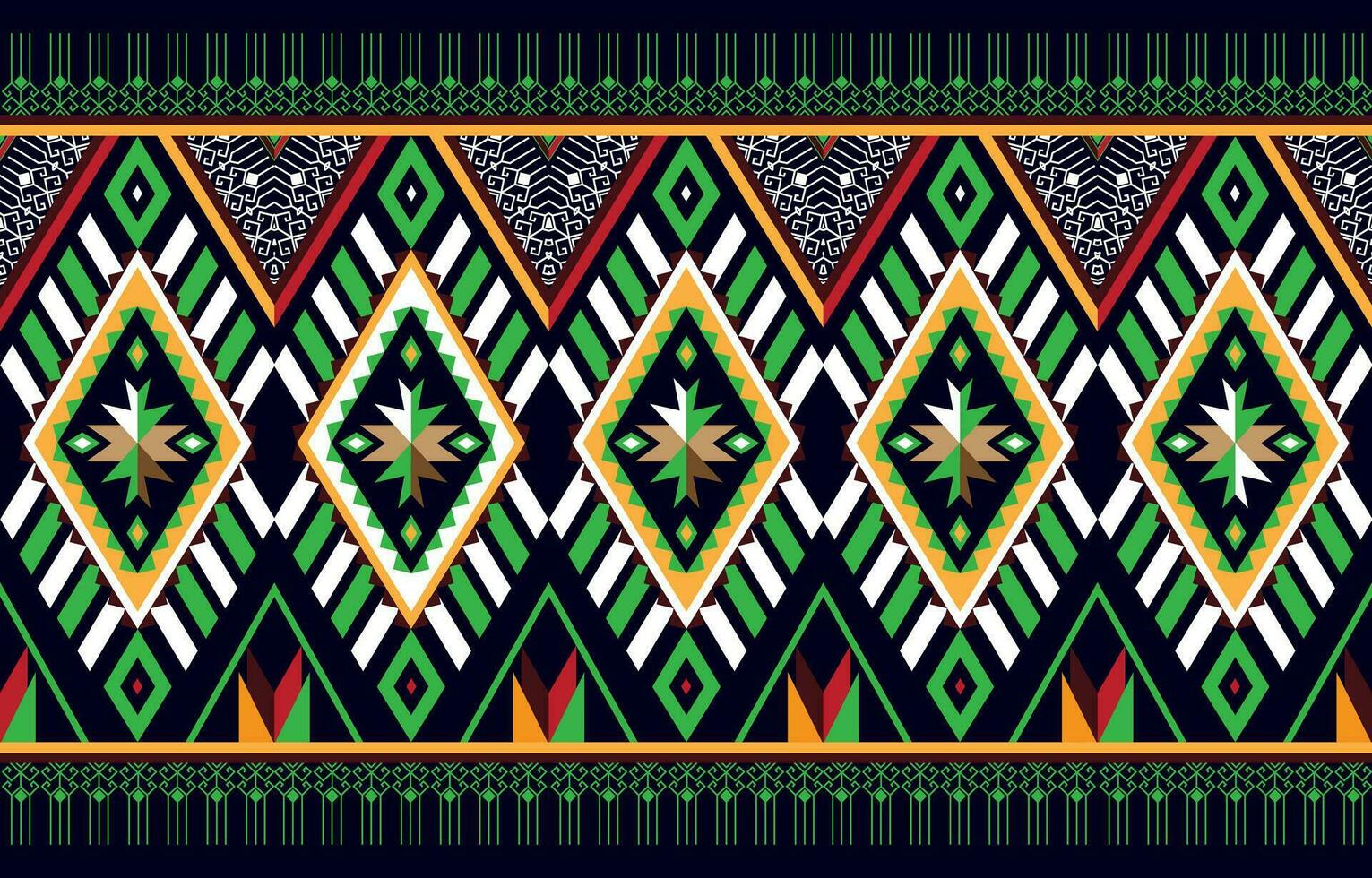 etnico tribale ikat senza soluzione di continuità modello design. azteco tessuto tappeto mandala ornamento gallone tessile sfondo decorazione. indiano geometrico tessuto africano americano struttura vettore illustrazioni.