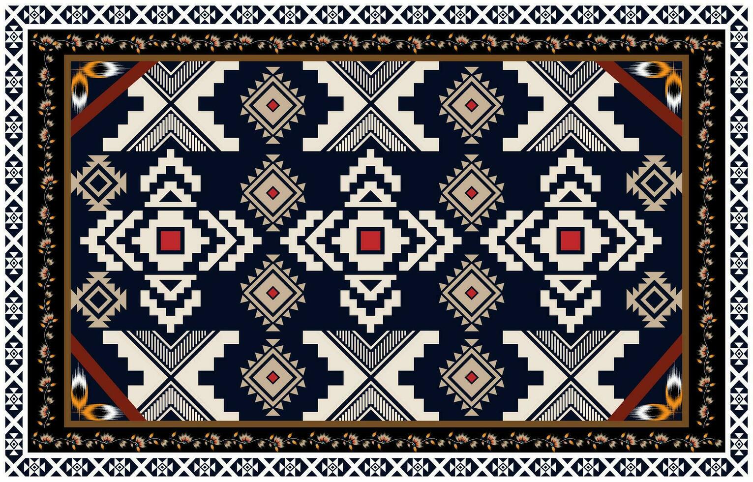 tappeto etnico ikat modello arte. geometrico etnico ikat senza soluzione di continuità modello nel tribale. messicano stile. design per sfondo, sfondo, illustrazione, vettore