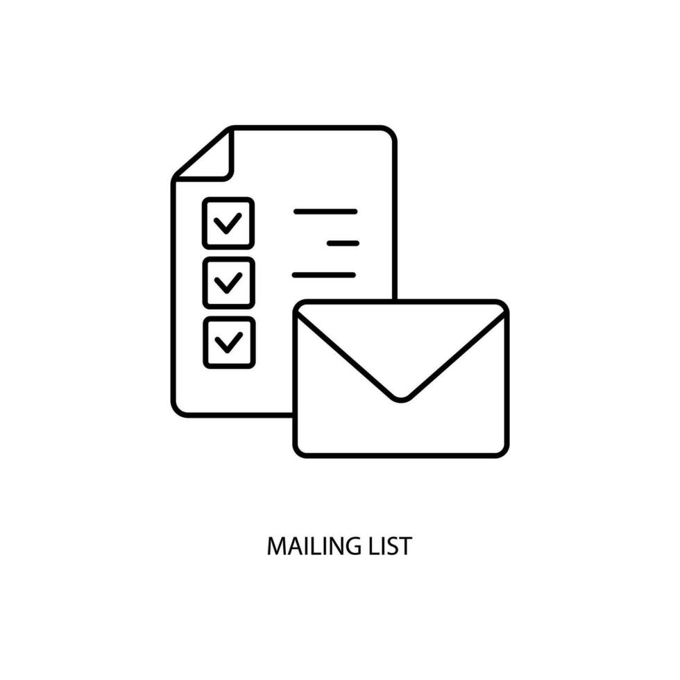 mailing elenco concetto linea icona. semplice elemento illustrazione. mailing elenco concetto schema simbolo design. vettore