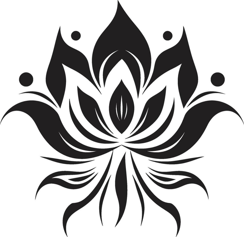 moderno floreale schizzo semplice nero vettore artistico petalo silhouette fatto a mano emblema