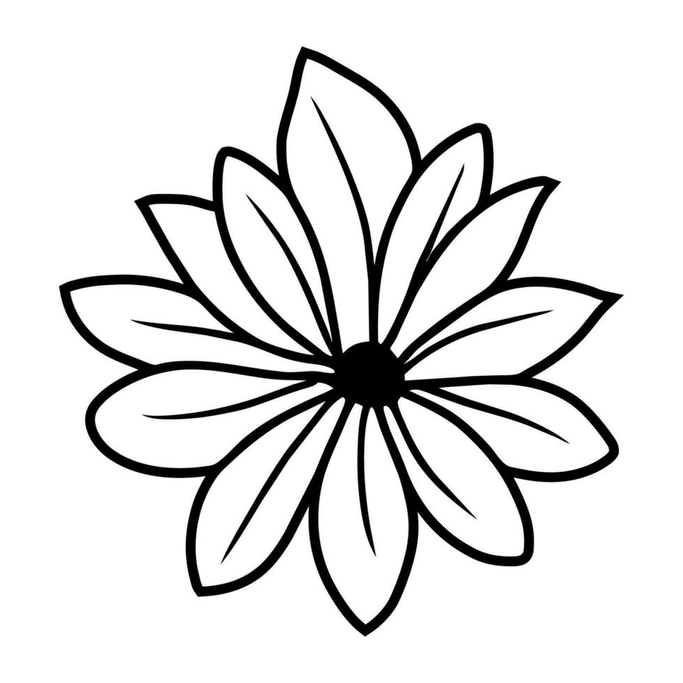 mano disegnato semplice fiore illustrazione vettore