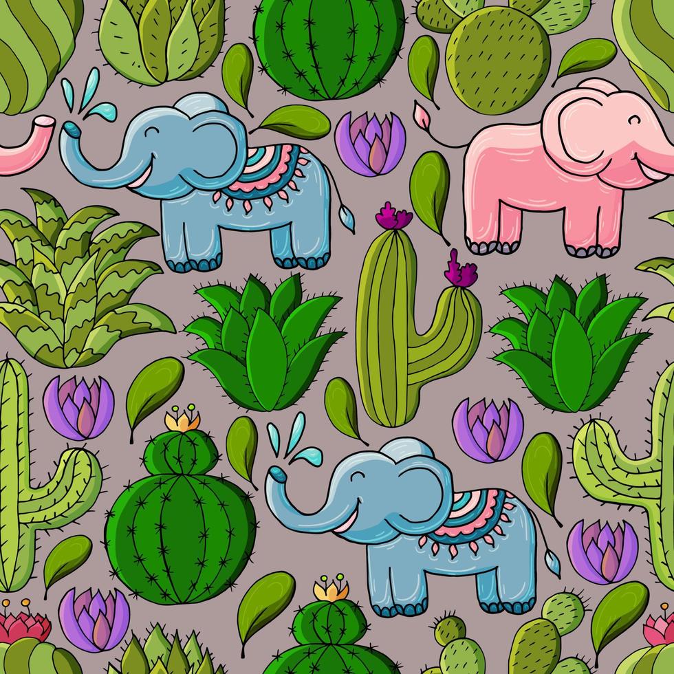 illustrazione vettoriale carino. cactus, aloe, piante grasse. elementi naturali decorativi