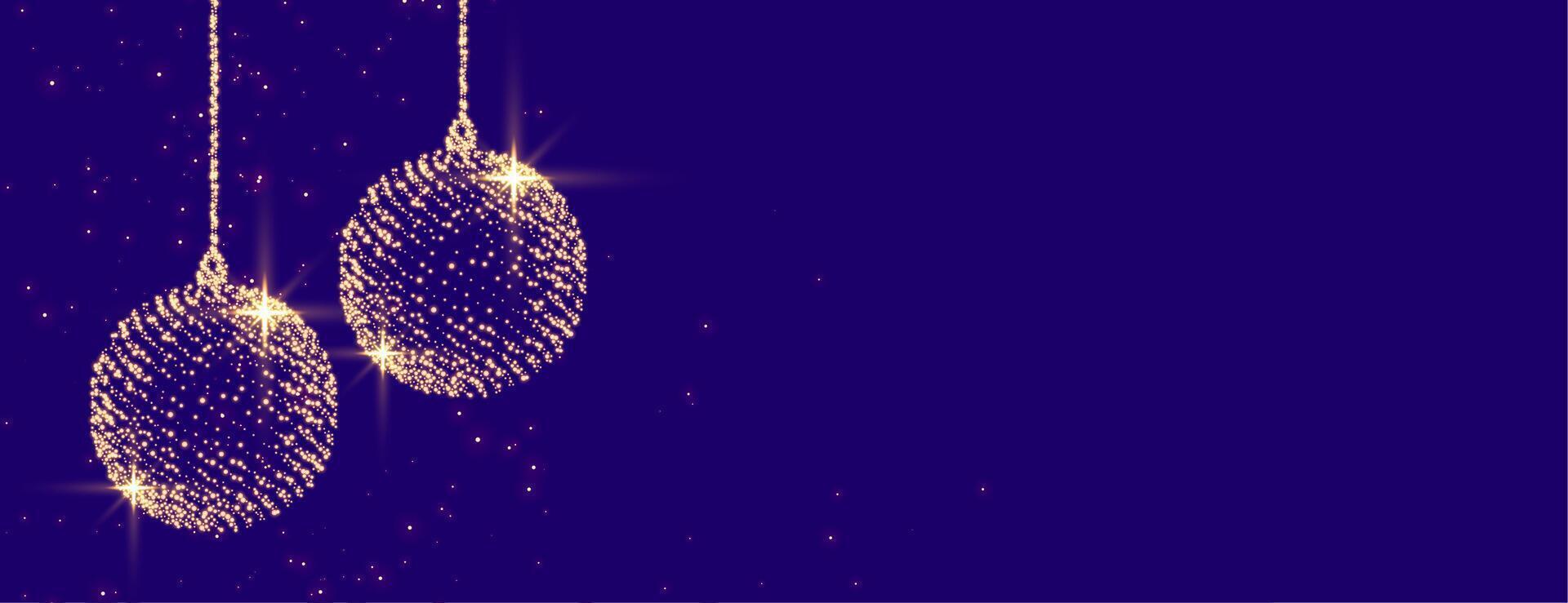 scintillante Natale palle nel particella stile con testo spazio vettore