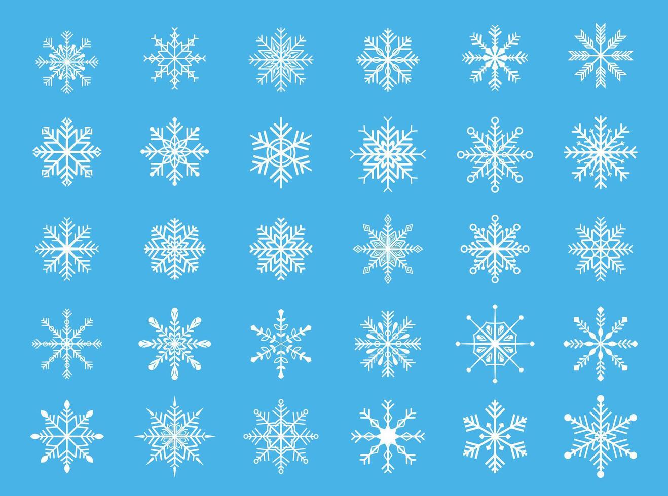 mega impostato di decorativo fiocco di neve elemento di Natale design vettore