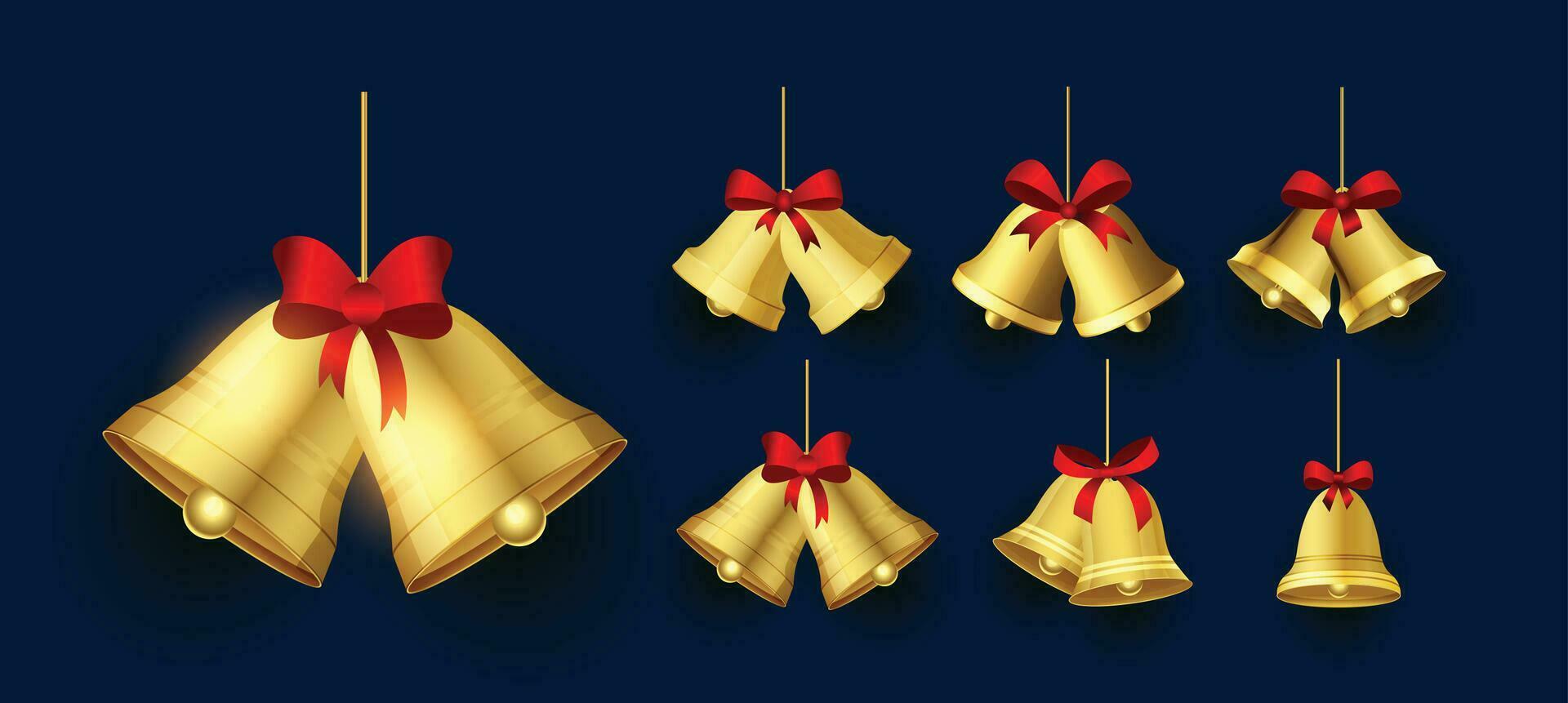 collezione di Natale tintinnio campana per natale decorazione design vettore