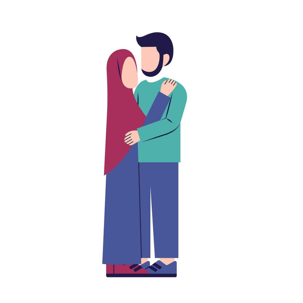 illustrazione di romantico musulmano coppia vettore
