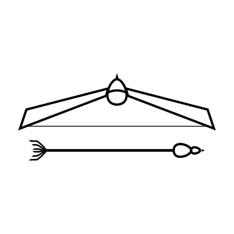 freccia e punta di freccia icona nel nero e bianca vettore