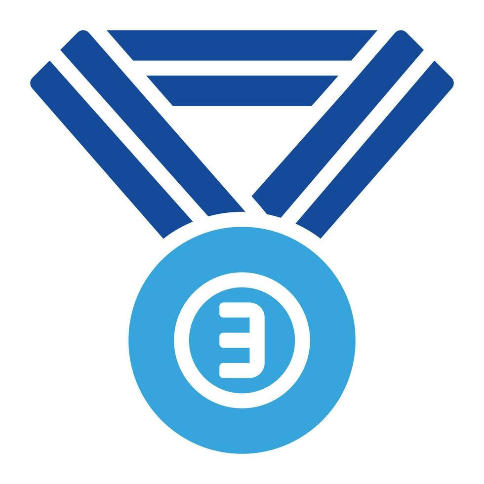 bronzo medaglie premio icona o logo illustrazione glifo stile vettore
