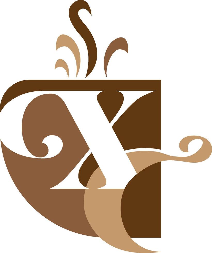 xc lettera caffè negozio logo design azienda concetto vettore
