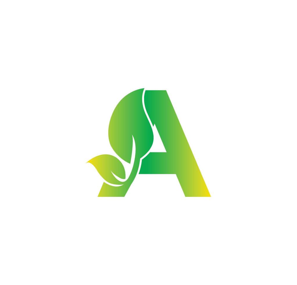 un' alfabeto natura logo design concetto vettore