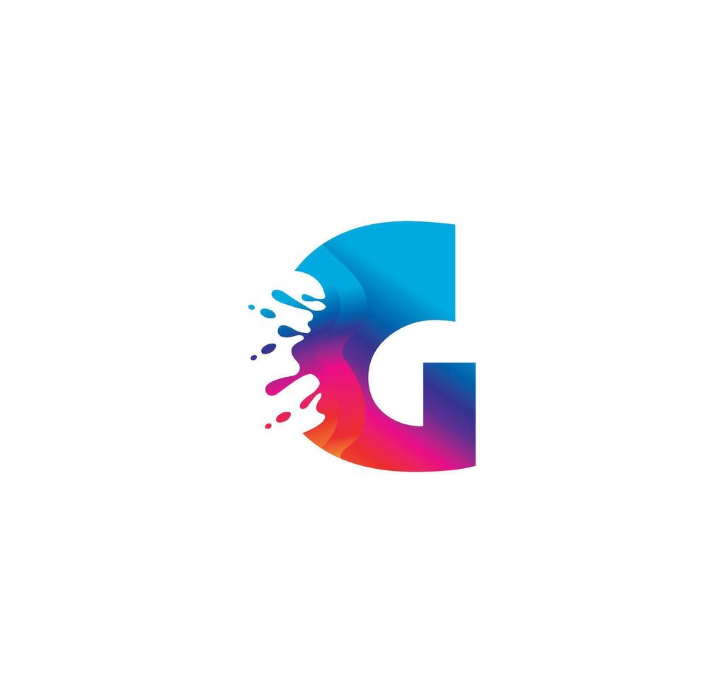g alfabeto colorato pittura logo design concetto vettore