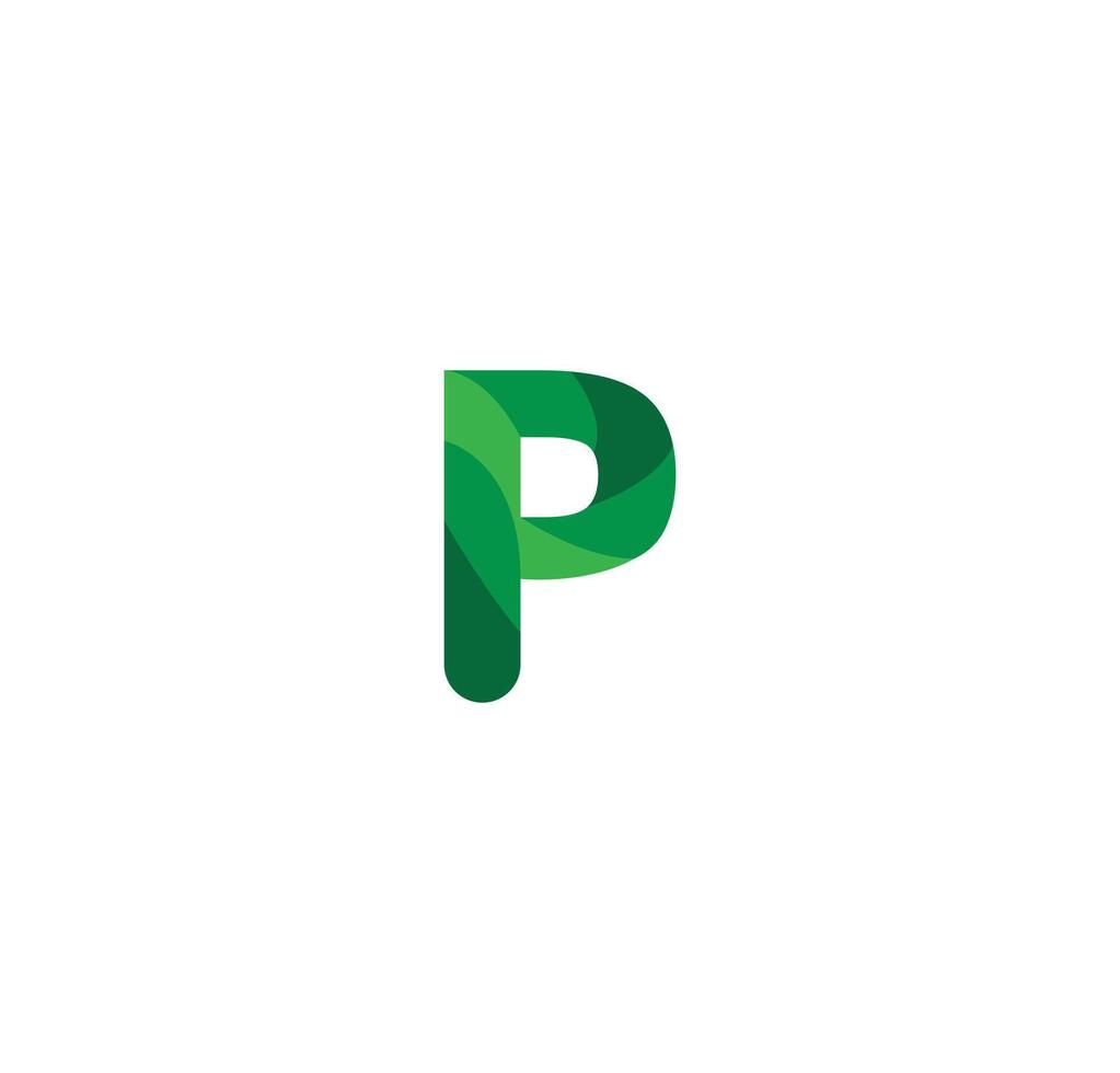 p alfabeto natura logo design concetto vettore