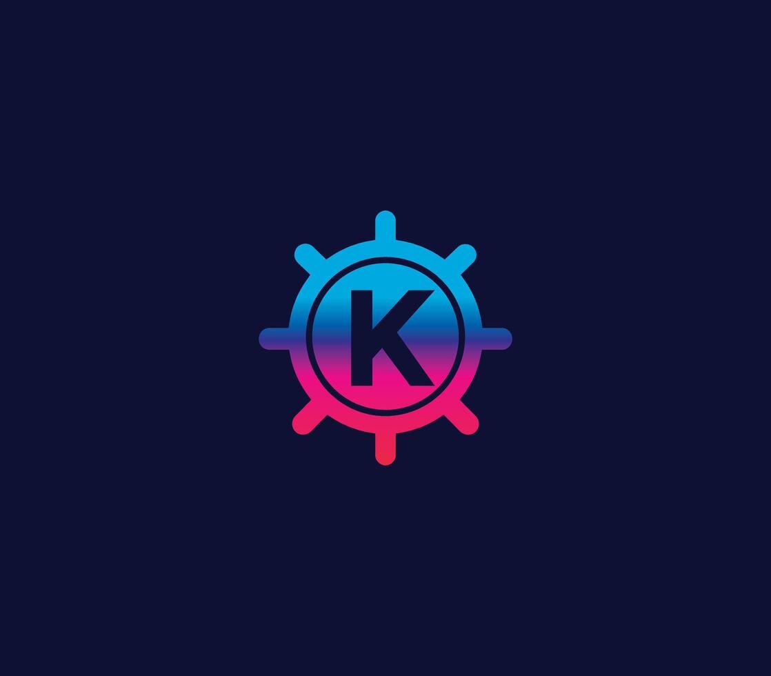 K alfabeto armadietto logo design concetto vettore
