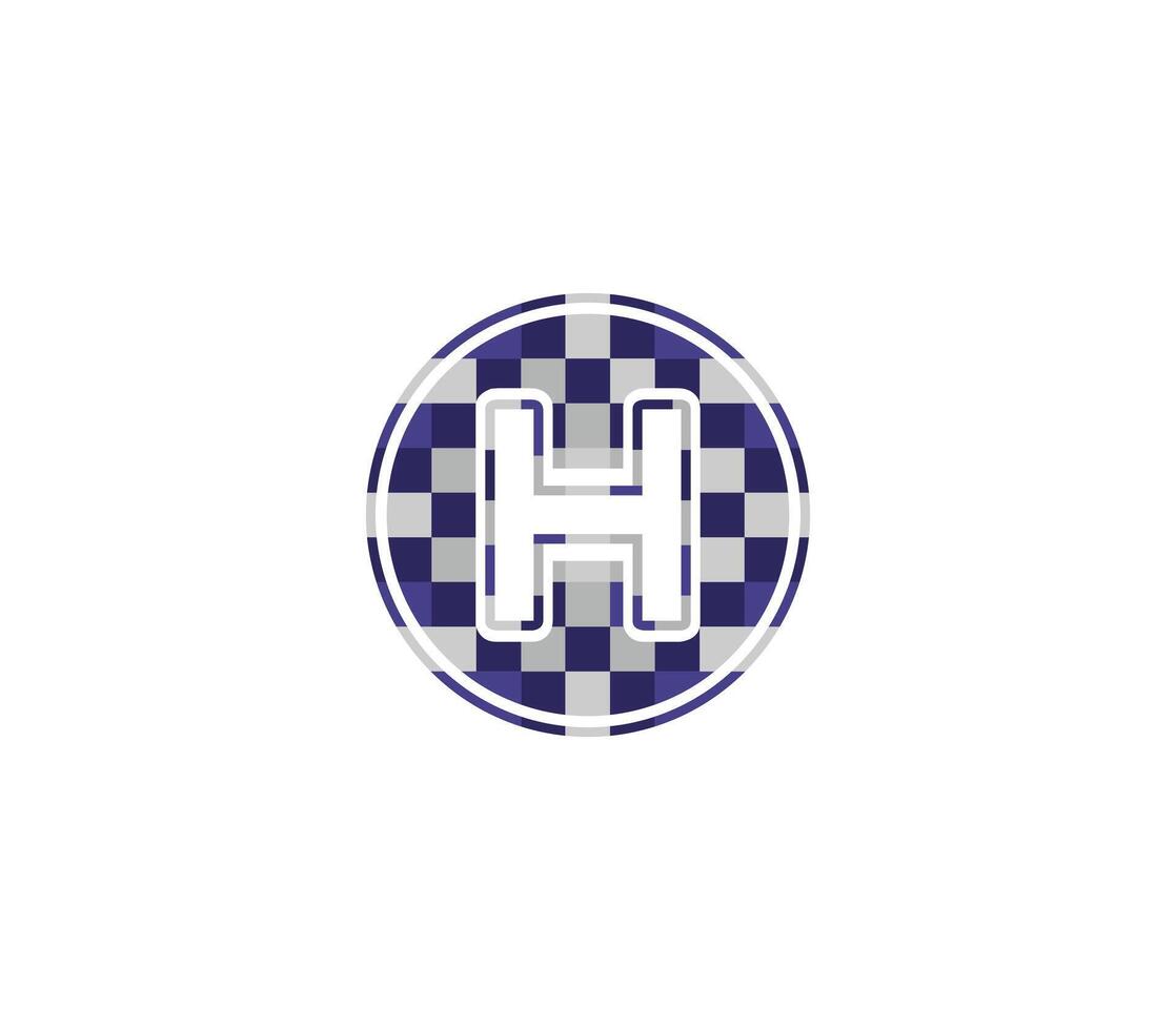 h alfabeto pixel logo design concetto vettore