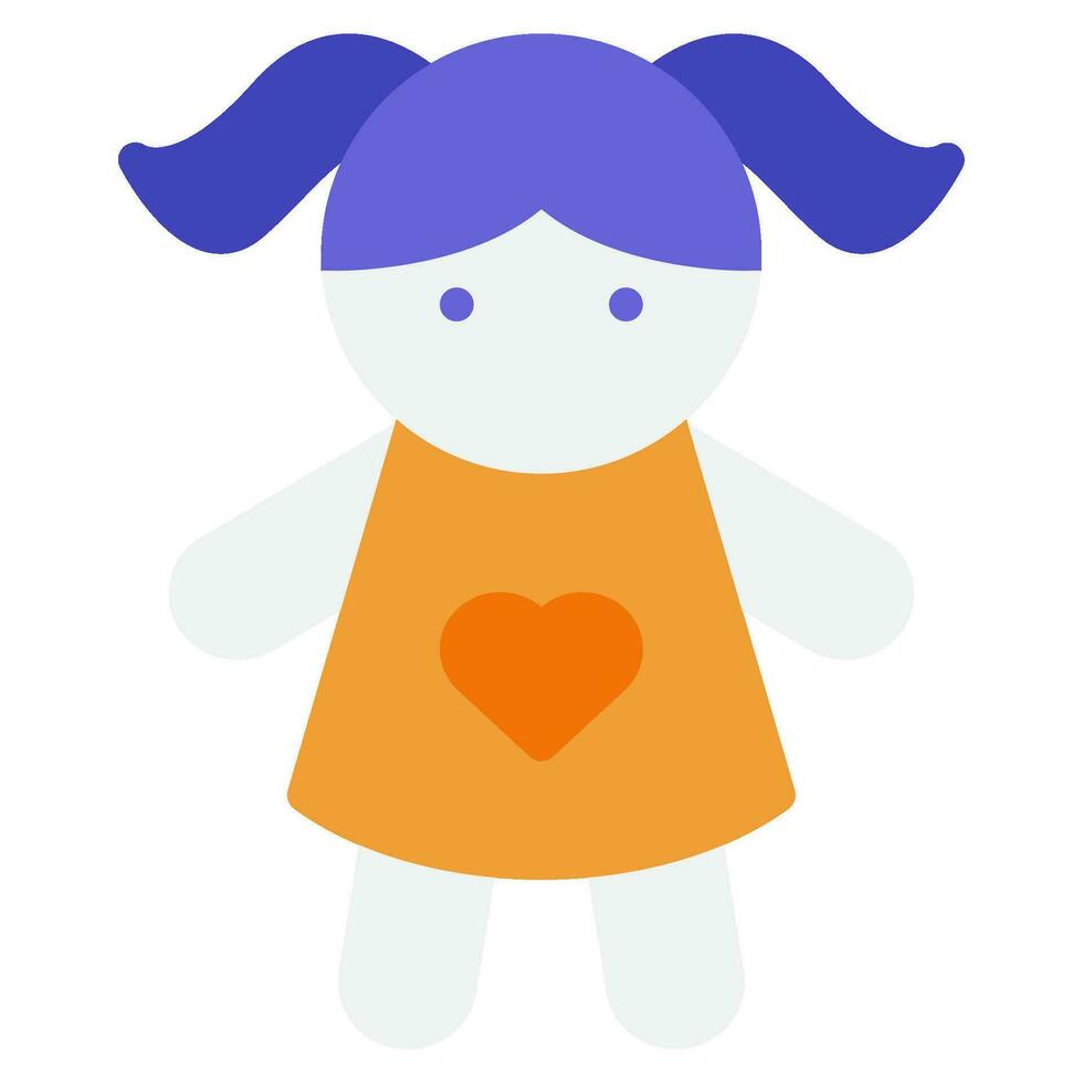 Bambola icona illustrazione per ragnatela, app, infografica, eccetera vettore
