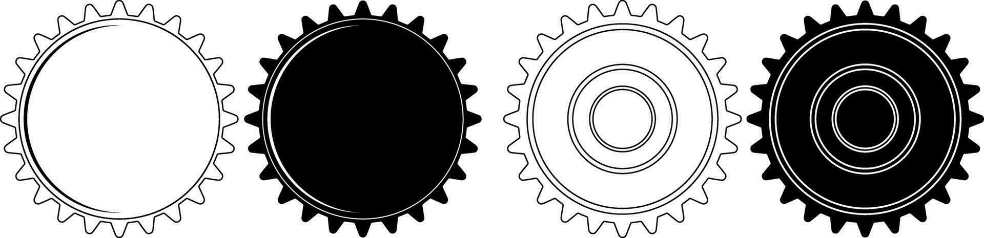 schema silhouette corona sughero bottiglia berretto icona impostato vettore