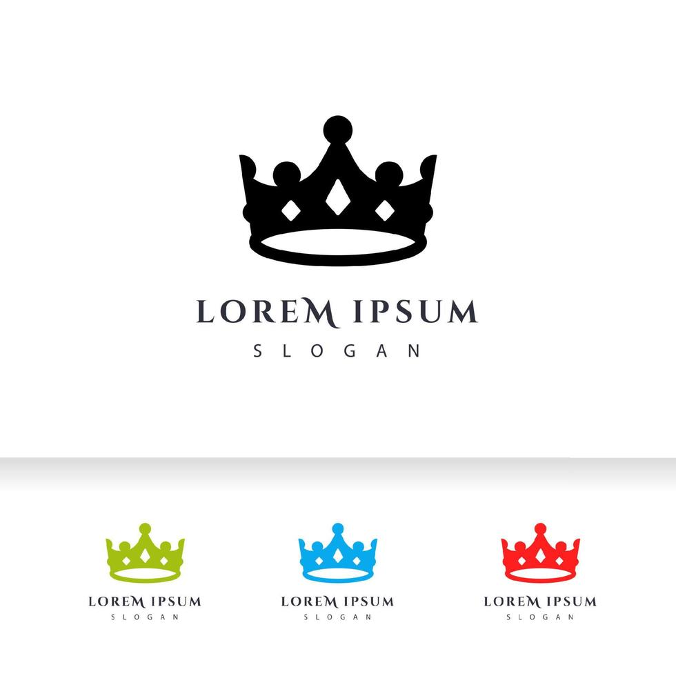 modello di vettore di logo corona di lusso. disegno vettoriale icona corona lineare