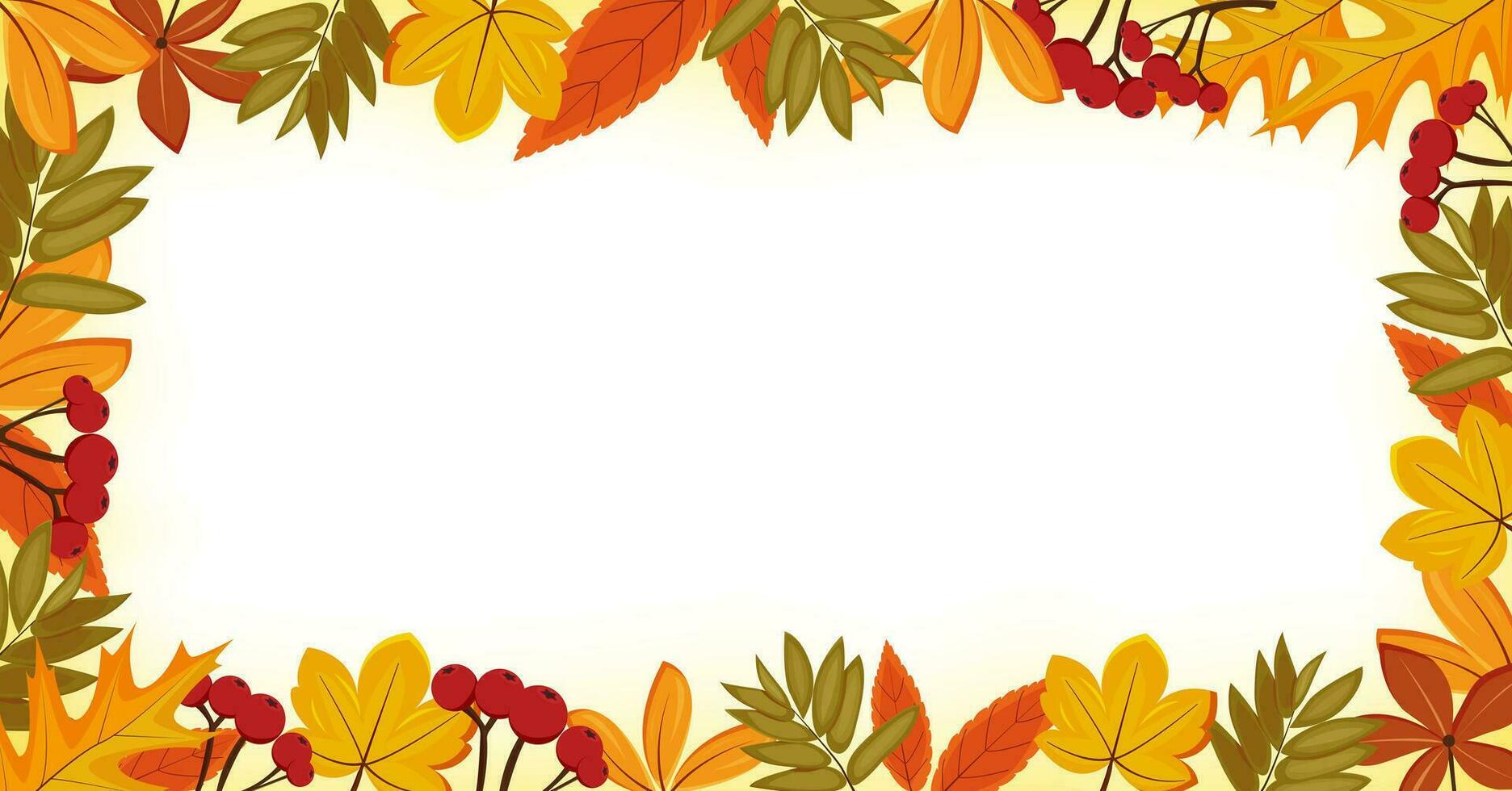 colorato le foglie autunno autunno vendita sfondo per shopping saldi, promo manifesto, ragnatela striscione. vettore illustrazione modello. telaio con foglie, rami e frutti di bosco.